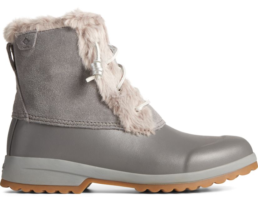 Sperry Maritime Repel Suede Snow Boots - Women's Boots - Grey [MR0873214] Sperry Top Sider Ireland